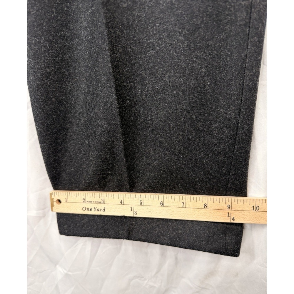 vtg Eddie Bauer SZ-36 Gray Glen Plaid Flannel Wool Pants Trousers Pleated Cuffed - Picture 15 of 16